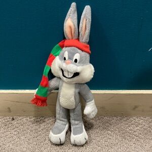 Vintage 1992 looney tunes bugs bunny Christmas  stuffy